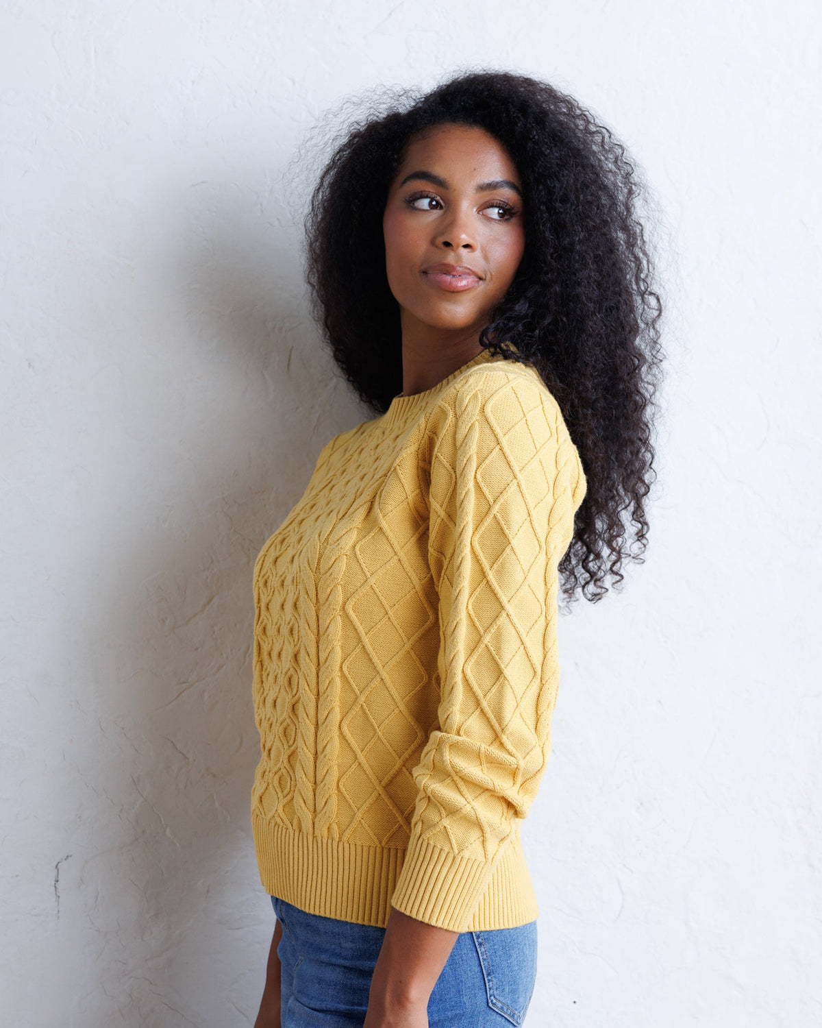 Glow On Cable Knit Sweater in Fall Leaf