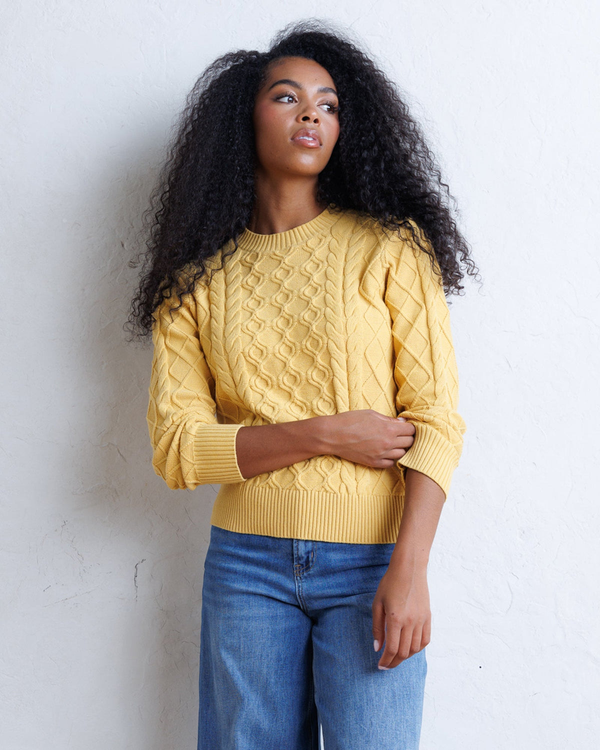 Glow On Cable Knit Sweater in Fall Leaf