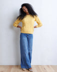 Glow On Cable Knit Sweater in Fall Leaf