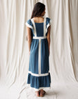 Block Party Slate Blue Tiered Maxi Dress