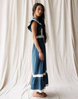 Block Party Slate Blue Tiered Maxi Dress