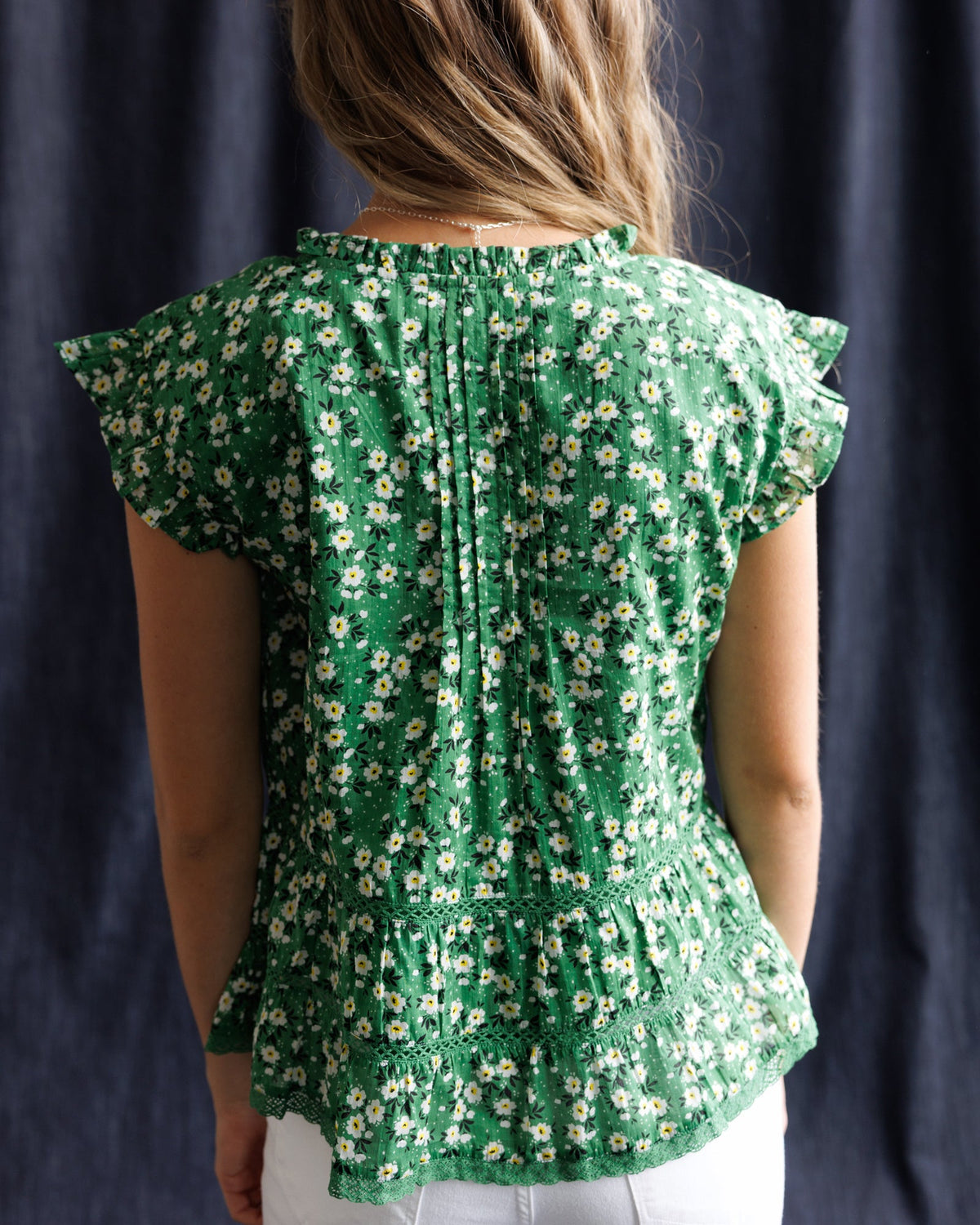 Glow Ahead Green Floral Peplum Blouse