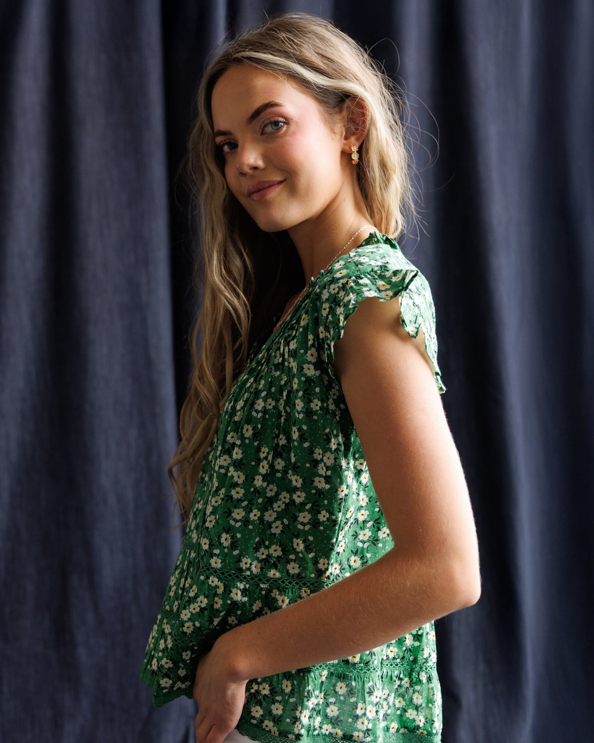 Glow Ahead Green Floral Peplum Blouse