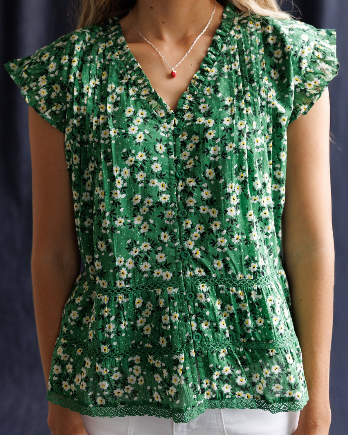 Glow Ahead Green Floral Peplum Blouse
