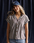 In Check Gingham Button Down Top