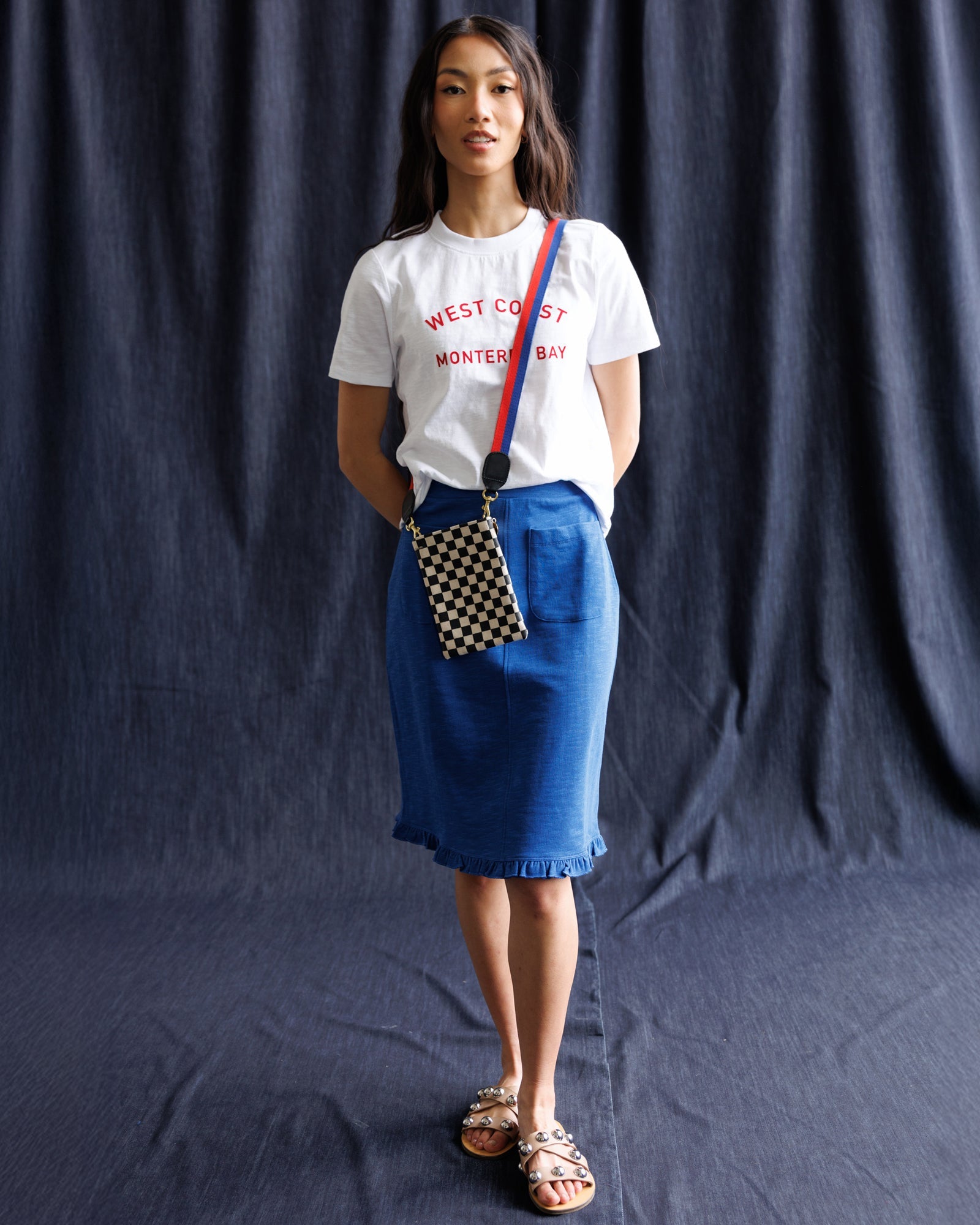 Perfect Balance Cobalt Blue Ruffle-Hem Skirt
