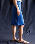 Perfect Balance Cobalt Blue Ruffle-Hem Skirt