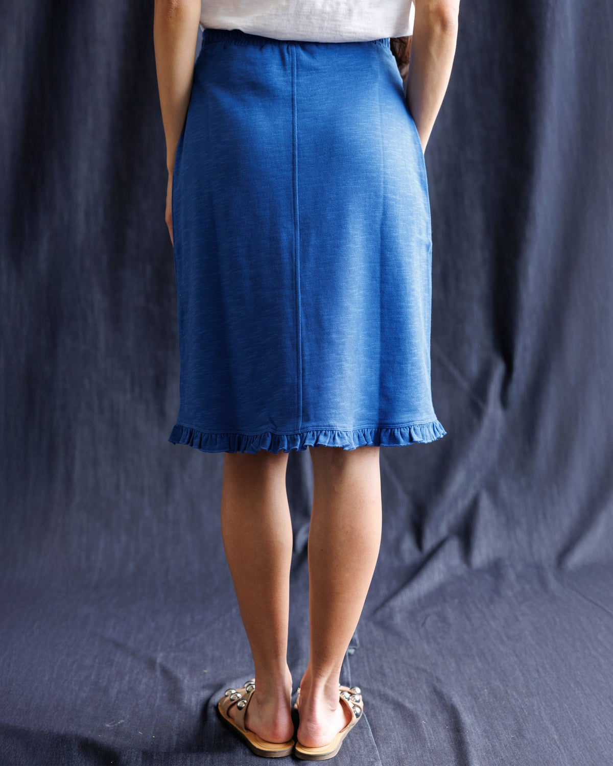 Perfect Balance Cobalt Blue Ruffle-Hem Skirt