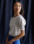 Très Belle Multicolor Stripe Puff Sleeve Top
