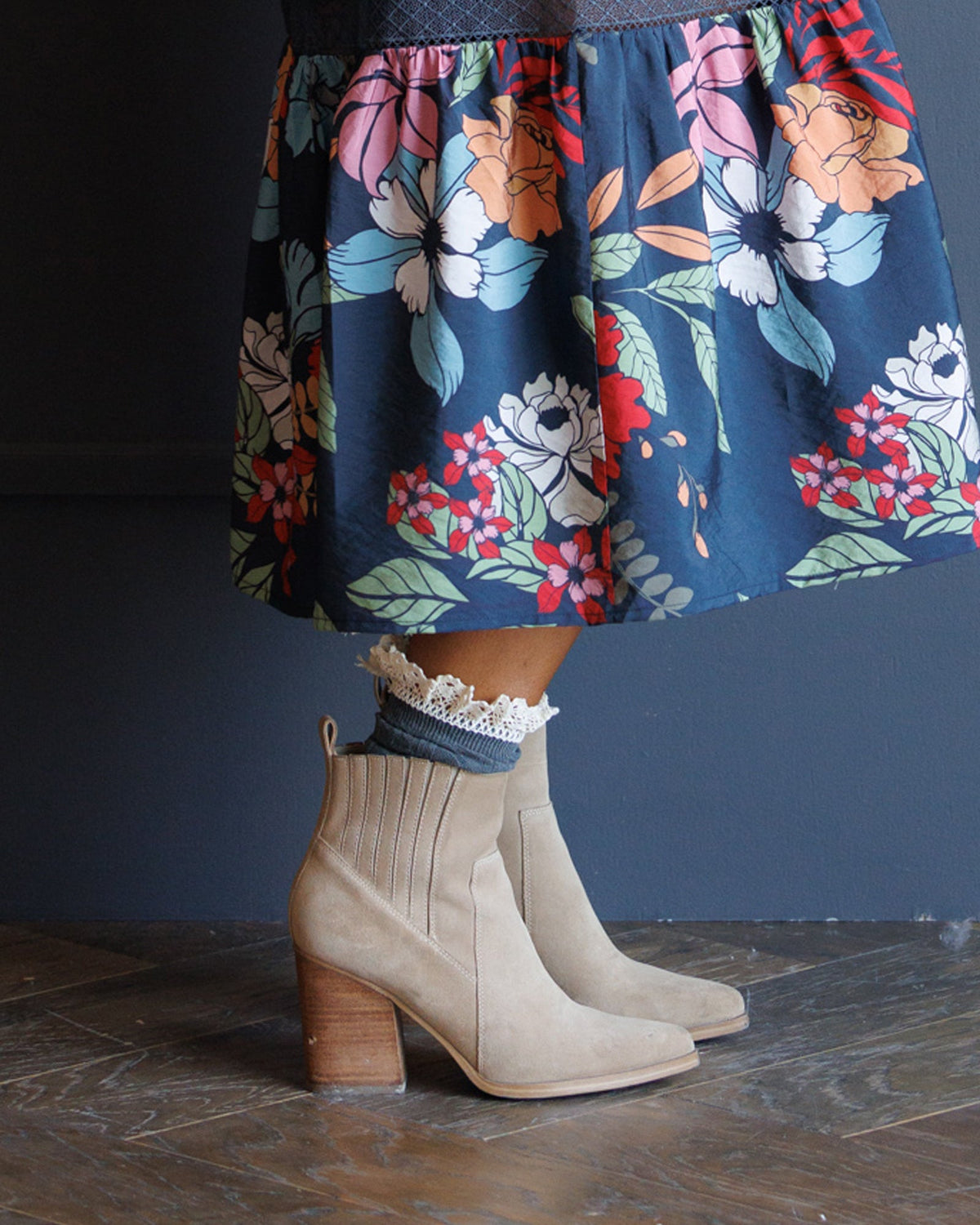 Favorite Lace Trim Ribbed Boot Socks