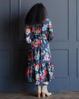Wheatland Navy Floral Maxi Dress