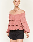 Jade by Jane Tiered Flounce Blouse