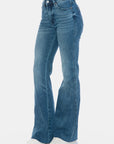 Judy Blue Full Size Tummy Control Cut Hem Flare Jeans