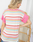 e Luna Multi Striped Boxy Top