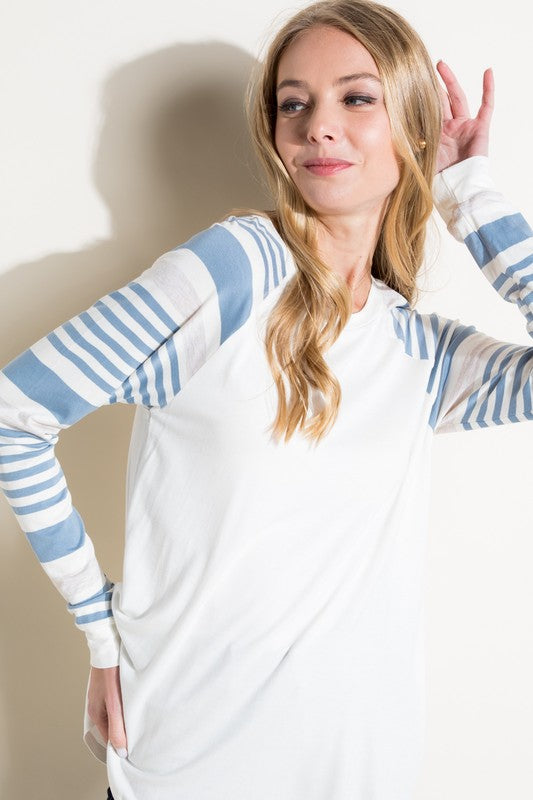 e Luna PLUS Engineering Striped Mix Top