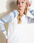 e Luna PLUS Engineering Striped Mix Top