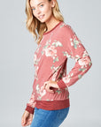 e Luna Floral French Terry Long Sleeve Top