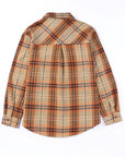 Women Plaid Pocket Buttoned Long Sleeve Shirt