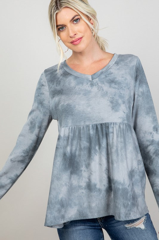 e Luna PLUS Cloud Tie Dye Babydoll Top