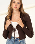 HYFVE Miss Mesmerize Fur Trim Ribbed Cardigan - Online Only