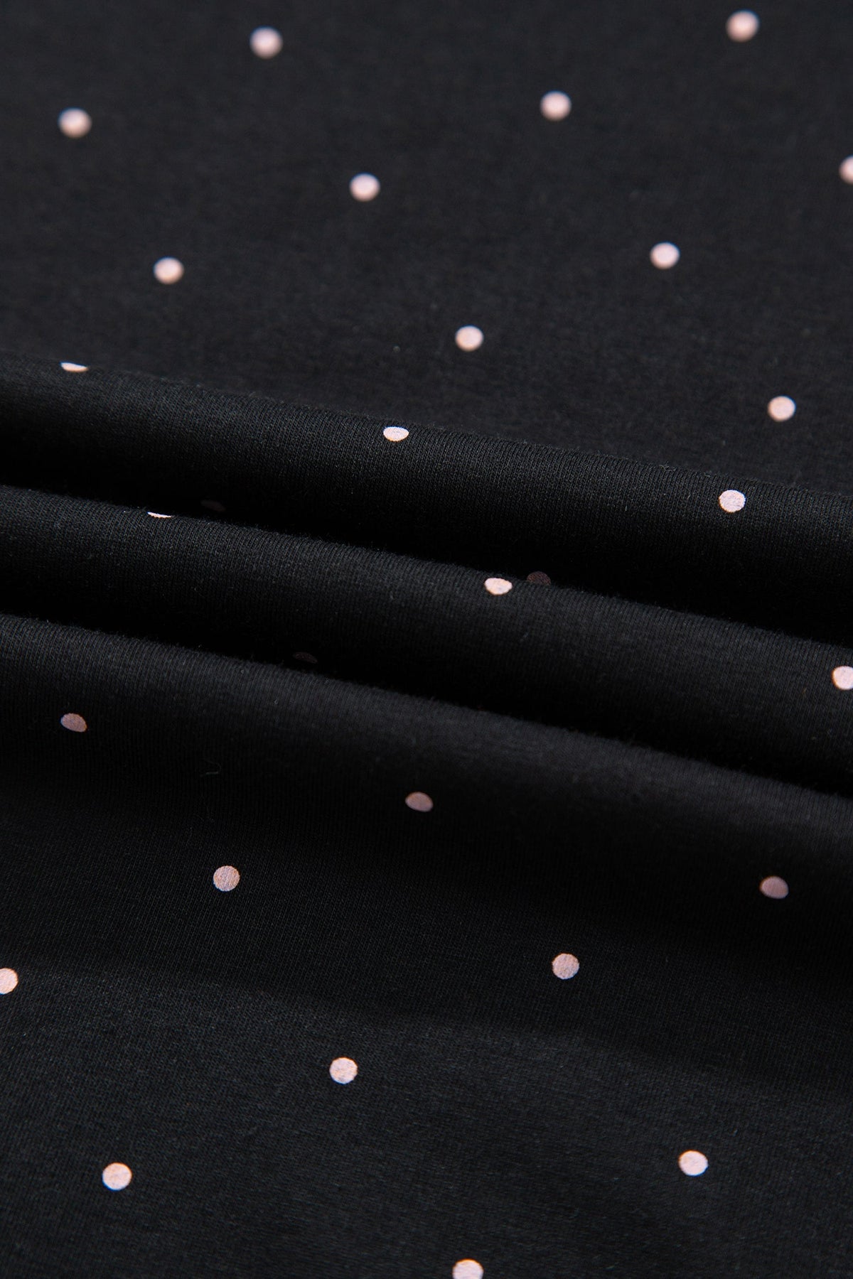 Black Polka Dot Button-Front Pajama Set