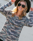 e Luna Camouflage Henley Top