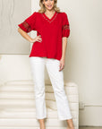 Katrina Pointe Knit Top with Pearls