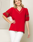 Katrina Pointe Knit Top with Pearls