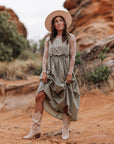 Arey Overall Dress in Olive