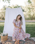 Greta Maxi Dress in Floral Pink