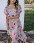 Greta Maxi Dress in Floral Pink