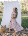 Greta Maxi Dress in Floral Pink