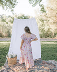 Greta Maxi Dress in Floral Pink