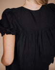 Winny Cotton Tie Top in Black