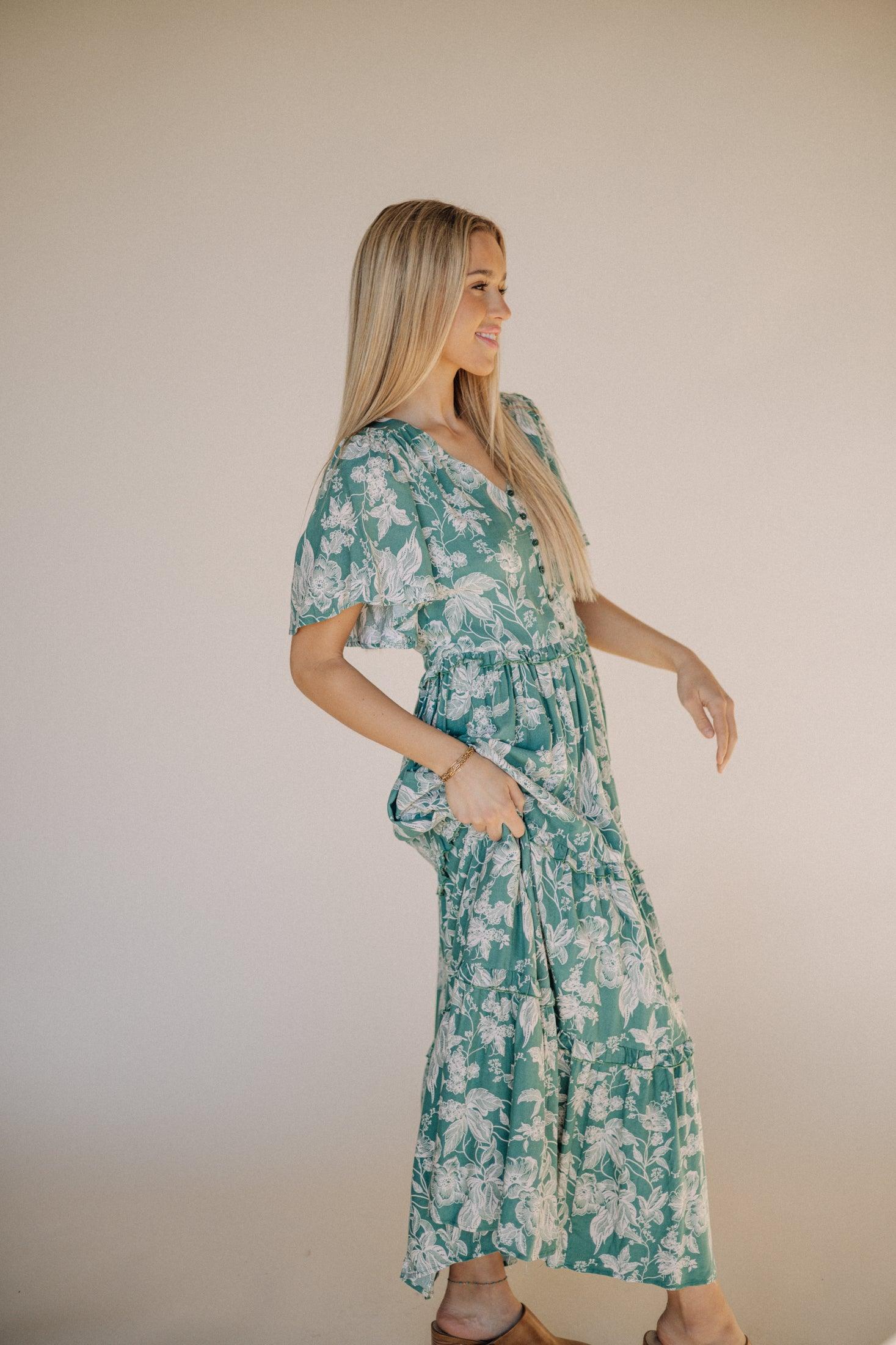 Uma Maxi Dress in Turquoise