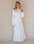 Lexi LDS Temple Skirt in White - My Pampered Life Seattle