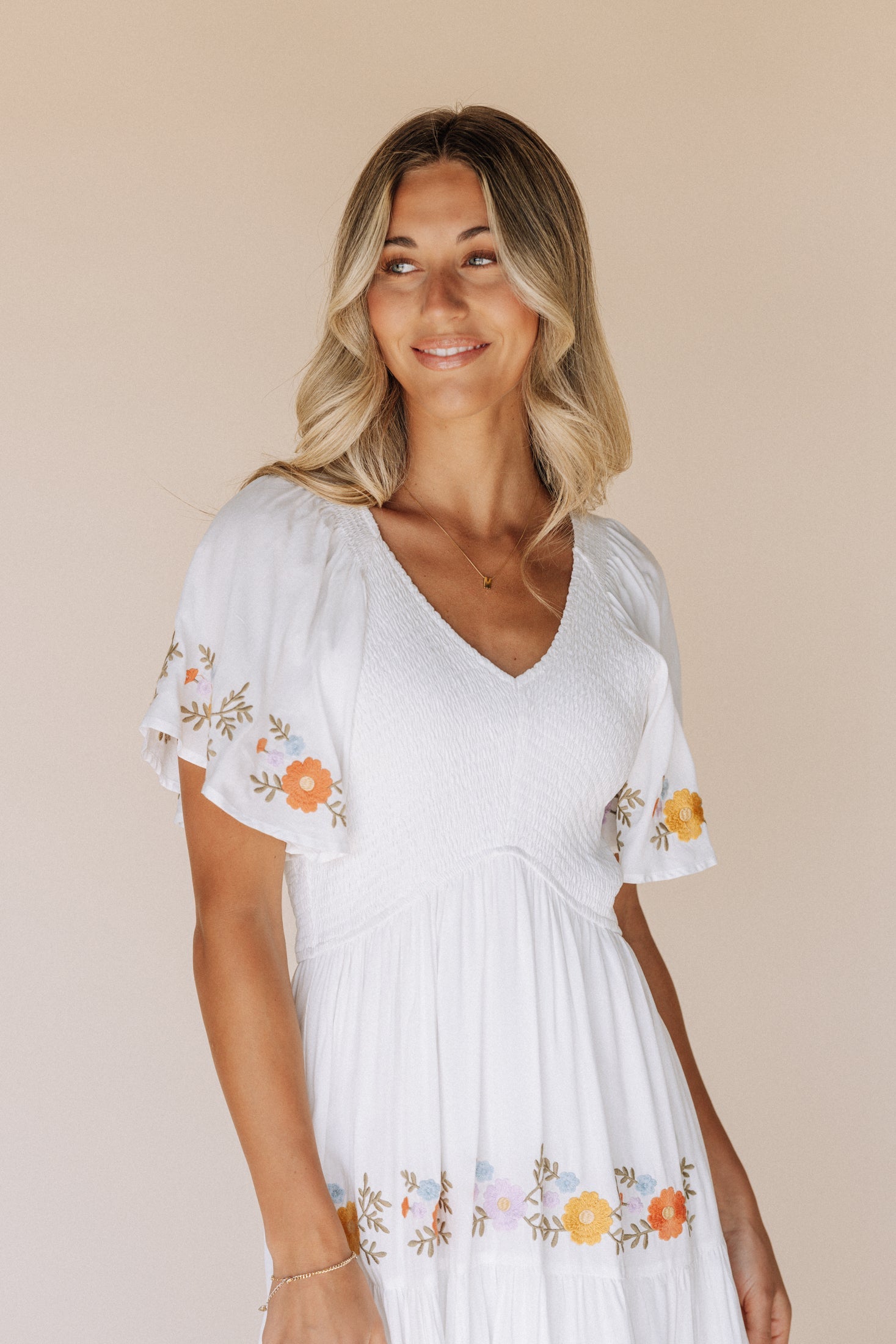 Sicily Embroidered Midi Dress