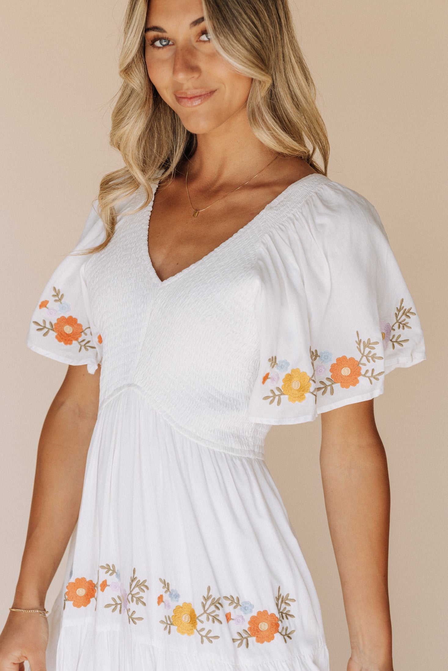 Sicily Embroidered Midi Dress