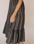 Tayla Linen Cotton Dress in Black