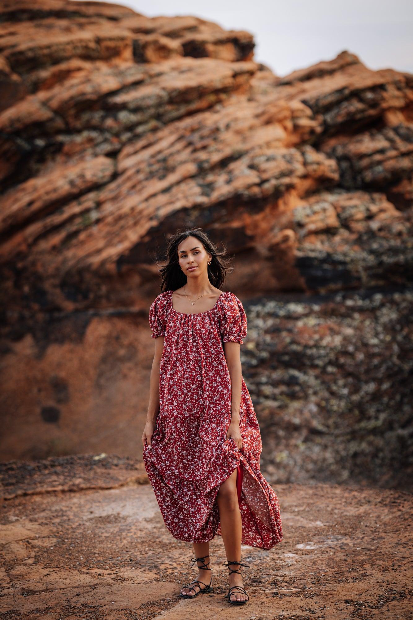 Bella Maxi Dress in Red