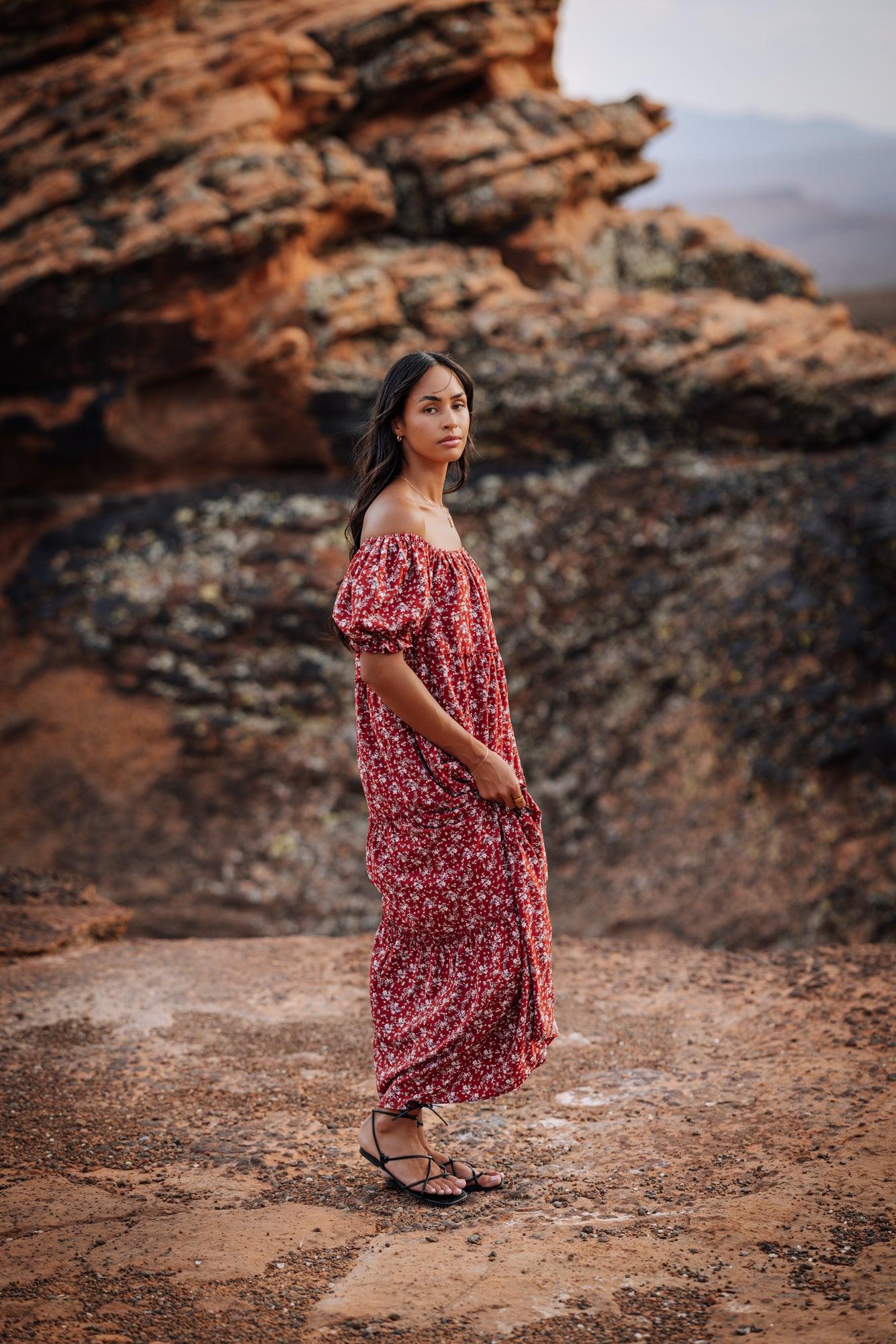 Bella Maxi Dress in Red