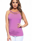 Yelete Womens Seamless Triple Criss-Cross Front Cami