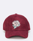 Rose Patch Suede Cap