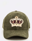 Royal Crown Patched Suede Cap