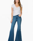 O2 Denim High Waisted Wide Mermaid Flare Denim Jeans