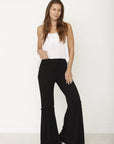 Drawstring Ruffle Wide Leg Pants