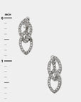 Linked CZ Hoop Earrings