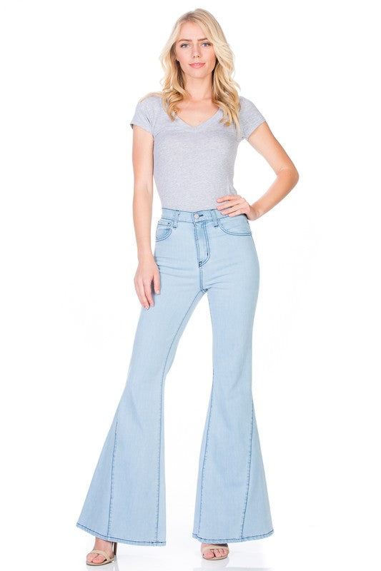 O2 Denim High Waist Denim flare Wide Leg bell bottom jeans