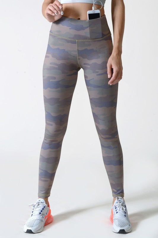 Yelete Active High Rise Camouflage Leggings with Pocket