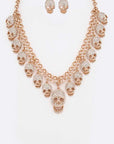 Crystal Skull Charms Statement Necklace Set